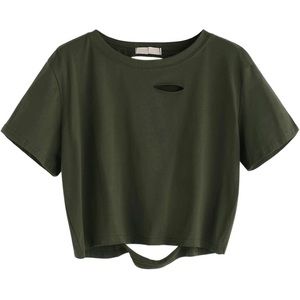 Green Cropped Tee